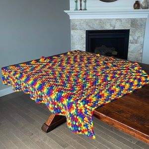 🌈 Rainbow Square Handmade Afghan/Throw 56x56”
